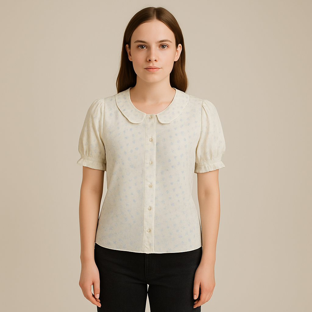 Clavoria | Women – Button-Up Blouse – Puff Sleeves – Everyday Essential