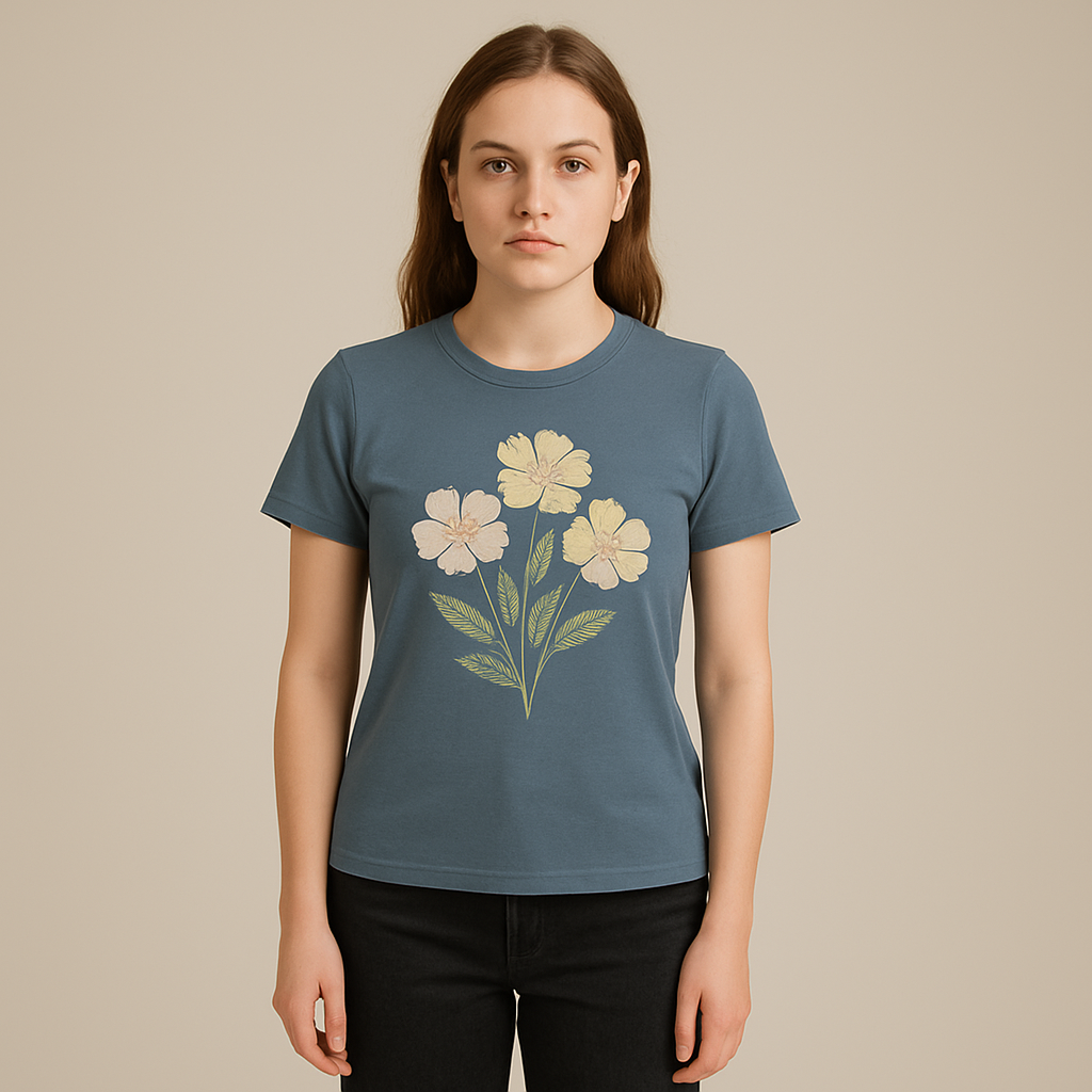 Clavoria | Women – Floral Graphic T-Shirt – Cotton Comfort – Casual Style